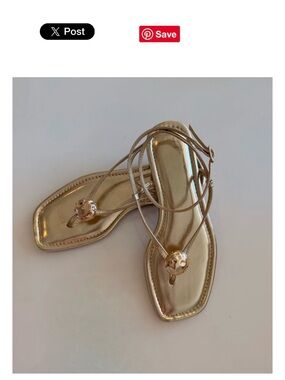 Soda Metallic Gold Toe-Ring Strappy Sandals